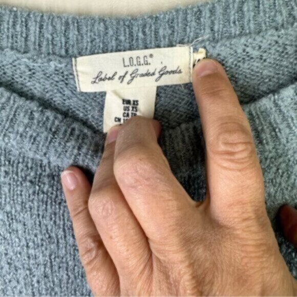 L.O.G.G. By H&M | Powder Blue Crew Neck Tie Bow On Side Knit Sweater Size XS - Picture 9 of 9